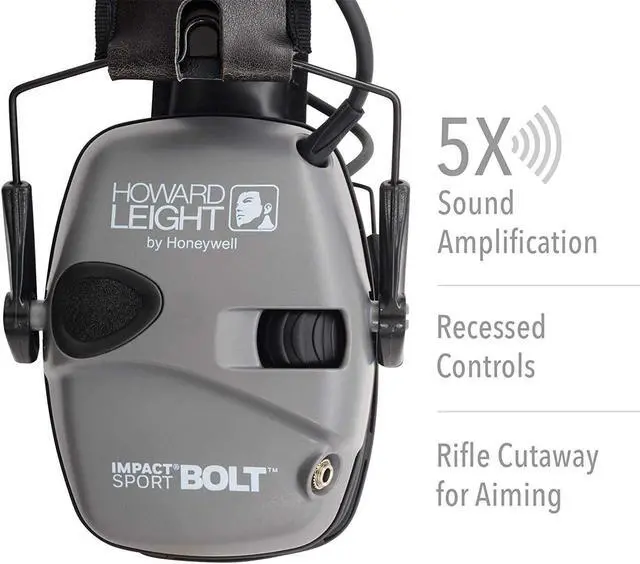 Alt view image 13 of 20 - Howard Leight Impact Sport Bolt, Earmuff, Gray, Electronic, Folding R-02232