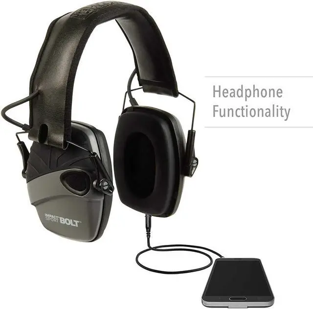 Alt view image 12 of 20 - Howard Leight Impact Sport Bolt, Earmuff, Gray, Electronic, Folding R-02232
