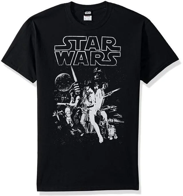 Main image of Star Wars Men's Official 'Poster' Design Performance Graphic Tee, Black, M