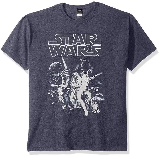Main image of Star Wars Men's Official 'Poster' Design Performance Graphic Tee, Navy Htr, S
