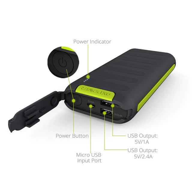 Alt view image 2 of 6 - DXPOWER Everest 18,000mAh Outdoor Emergency Portable Power Bank External Charger