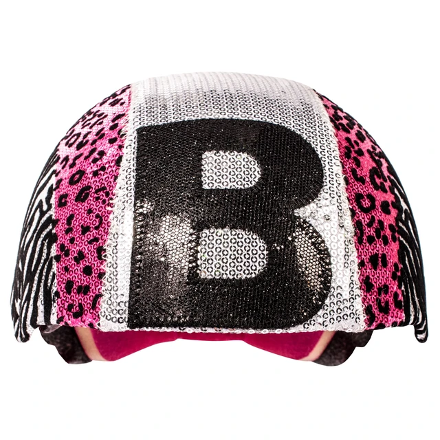 Alt view image 2 of 4 - Raskullz Glam Gear "B" Kids Bike Helmet Silver Sequins Zebra Pink Leopard Print for Cycling One Size