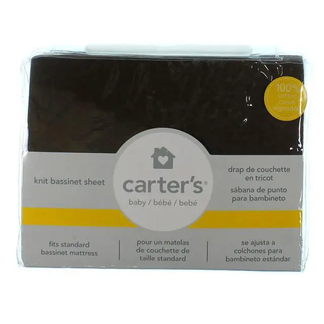 Alt view image 2 of 4 - Carters Easy Fit Bassinet Jersey Crib Mattress Fitted 100% Cotton Sheet - Brown