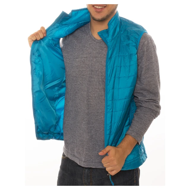 Alt view image 2 of 7 - Men's Puffer Quilted Water Repellent Full Zipper Packable Vest Jacket Coat - Teal - Small