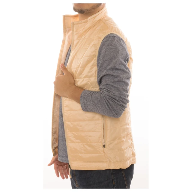 Alt view image 2 of 7 - Men's Puffer Quilted Water Repellent Full Zipper Packable Vest Jacket Coat - Cream - Large