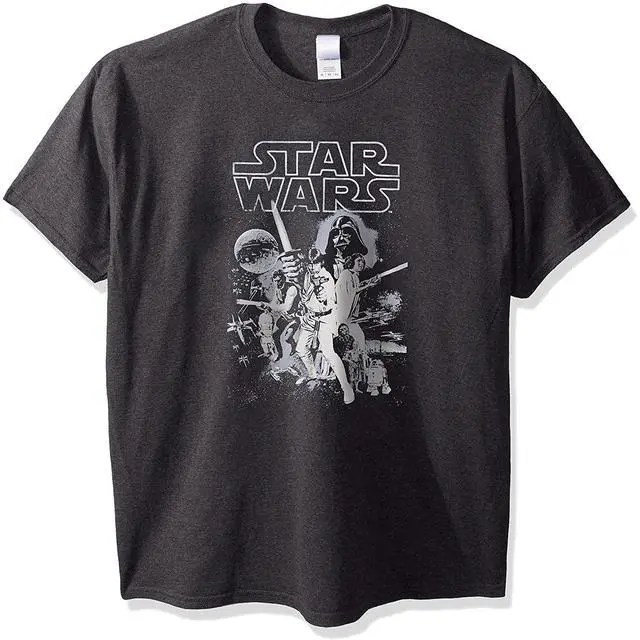 Main image of Star Wars Men's Official 'Poster' Performance Graphic Tee, Charcoal Htr, S