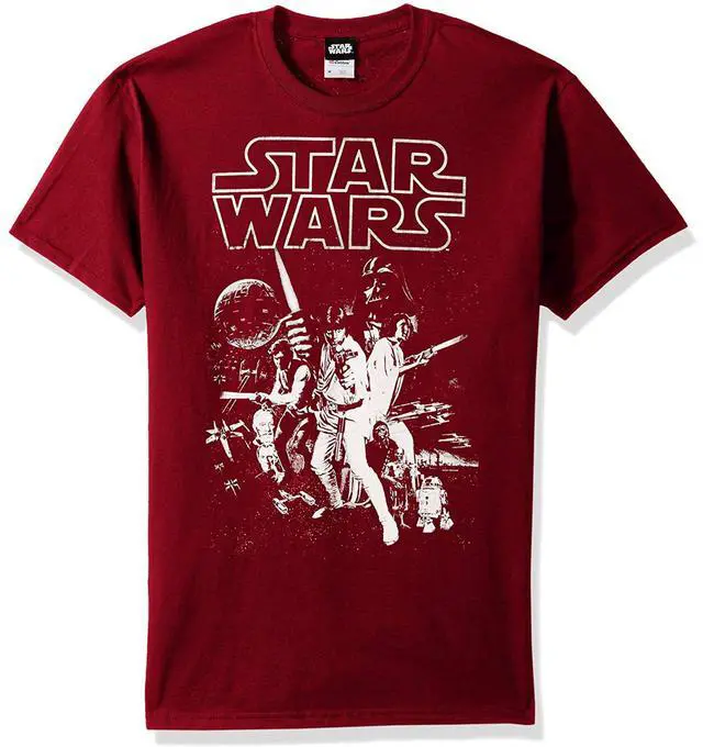 Main image of Star Wars Men's Official 'Poster' Design Performance Graphic Tee, Cardinal, S