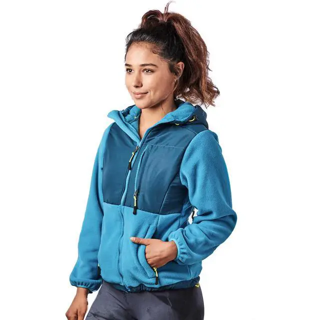 Alt view image 2 of 7 - Alta Women's Two-Tone Full-Zip Fleece Jacket - Teal/Peacock - Medium