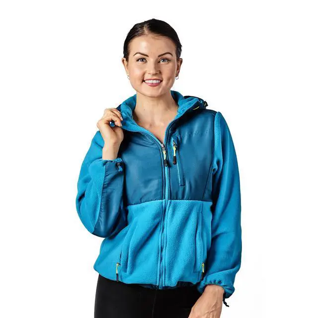 Alt view image 5 of 7 - Alta Women's Two-Tone Full-Zip Fleece Jacket - Teal/Peacock - Medium