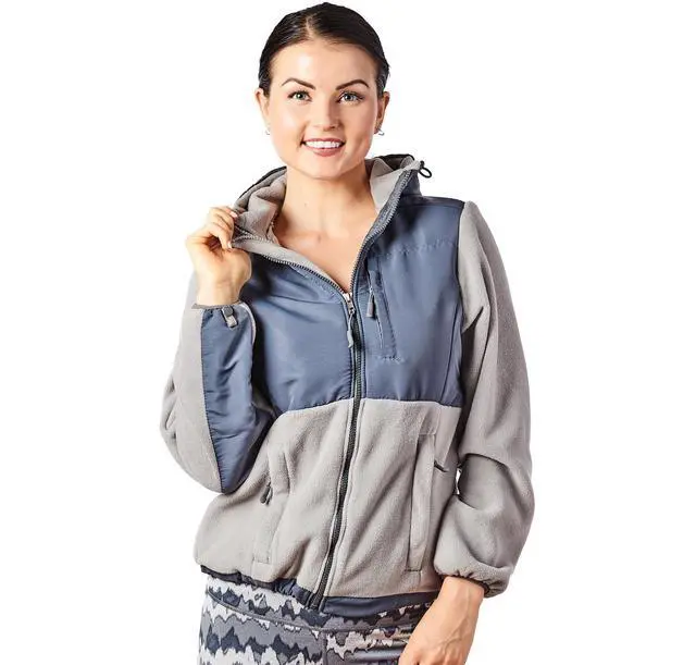 Alt view image 3 of 7 - Alta Women's Two-Tone Full-Zip Fleece Jacket - Light Grey/Steel - X-Large