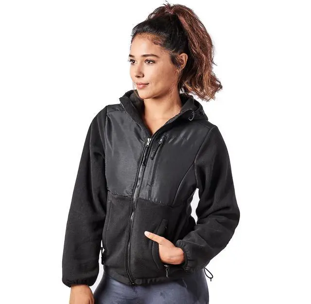 Alt view image 2 of 7 - Alta Women's Two-Tone Full-Zip Fleece Jacket - Black - Large
