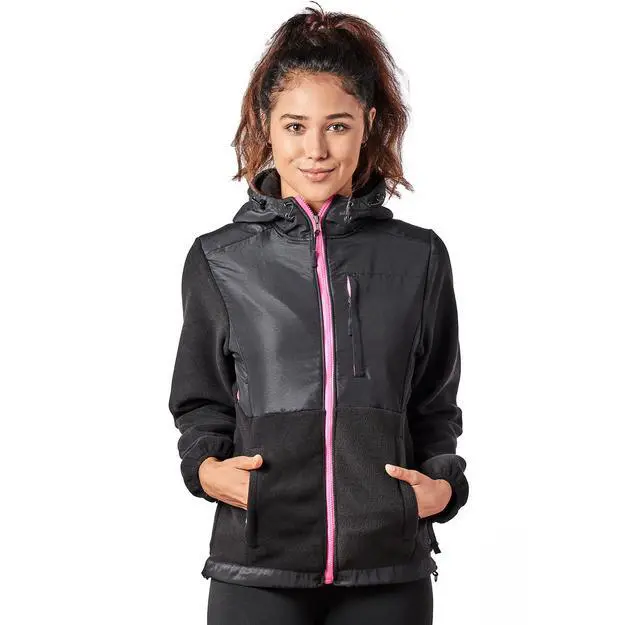 Alt view image 3 of 7 - Alta Women's Two-Tone Full-Zip Fleece Jacket - Black/Pink - X-Large