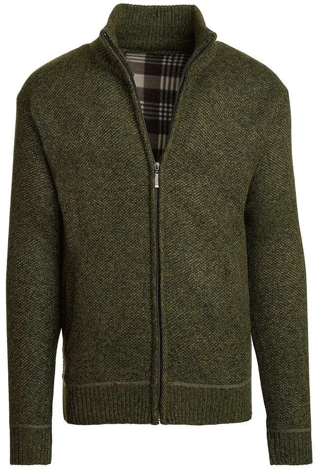 Main image of Alta Men's Fleece Lined Casual Full-Zip Mock Neck Sweater - Green Jacket - S