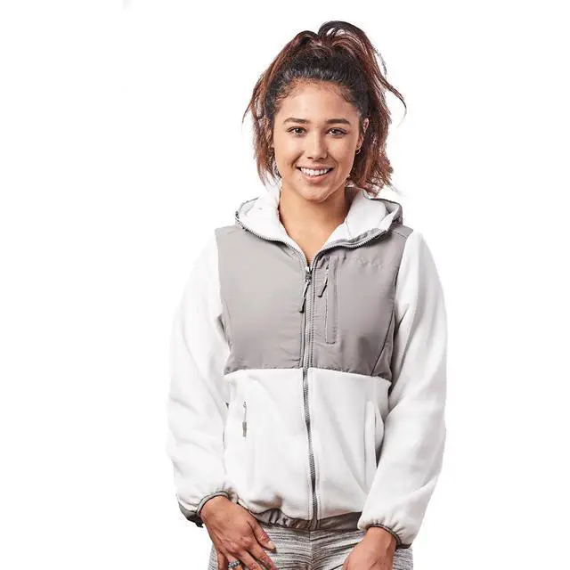 Alt view image 2 of 7 - Alta Women's Two-Tone Full-Zip Fleece Jacket - White/Light Grey - Large