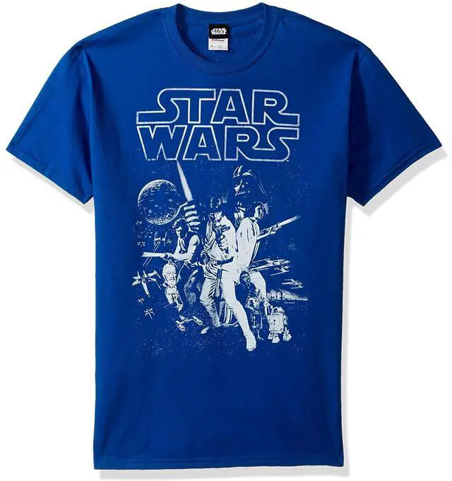 Main image of Star Wars Men's Official 'Poster' Design Performance Graphic Tee, Royal, S