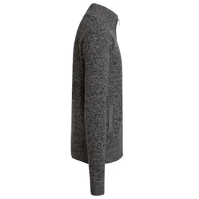 Alt view image 2 of 4 - Alta Men's Fleece Lined Casual Full-Zip Mock Neck Sweater - Dark Gray Jacket - S