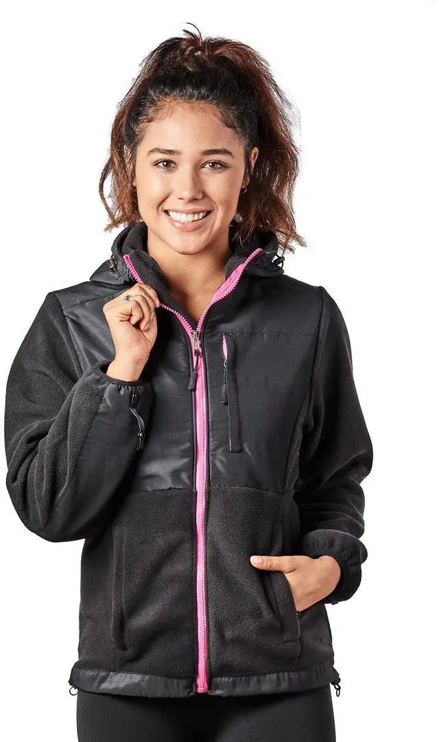 Main image of Alta Women's Two-Tone Full-Zip Fleece Jacket - Black/Pink - X-Large