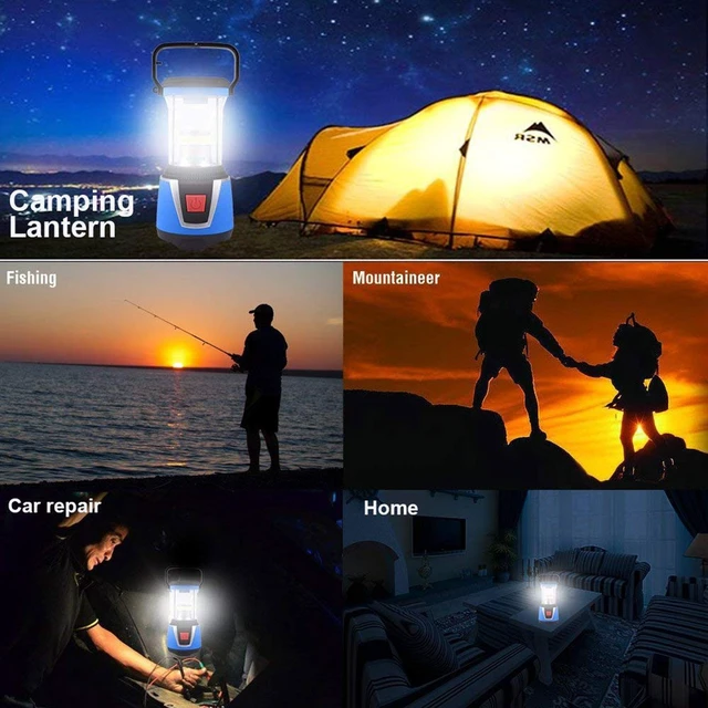 Alt view image 2 of 7 - Vibelite LED Camping Lantern Portable Rechargeable Outdoor Emergency Light Blue