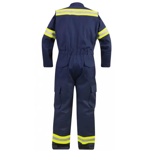 Alt view image 2 of 7 - Propper Fire Resistant Reflective Extrication Suit w/Padded Knees-Navy-4XL-L