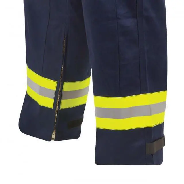 Alt view image 4 of 7 - Propper Fire Resistant Reflective Extrication Suit w/Padded Knees-Navy-4XL-L