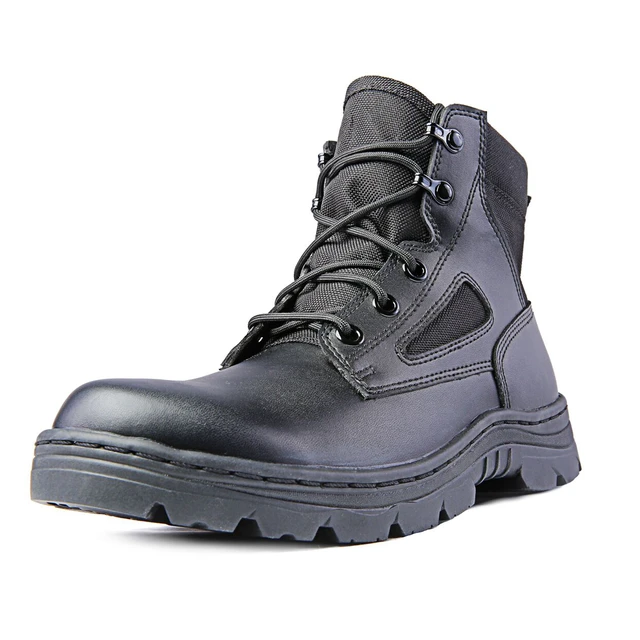 Alt view image 2 of 6 - Ridge Footwear Men's 6" Leather Non-Slip Tactical Military Work Boot Black 4205