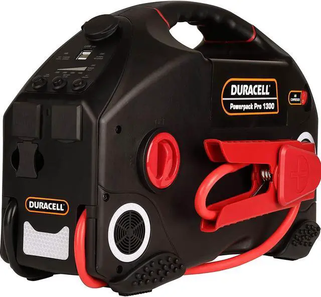 Alt view image 4 of 9 - Duracell Powerpack Pro 1300 DR600PWR|1,300 AMPs|Jumpstarts 4, 6 and 8 cylinder vehicles|160 PSI |600 watts |2 X 2.4A USB ports |ajustable LED light