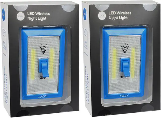 Main image of (2-Pack) Bright ""Light Switch Shaped"; Battery Powered LED Indoor Light - Blue
