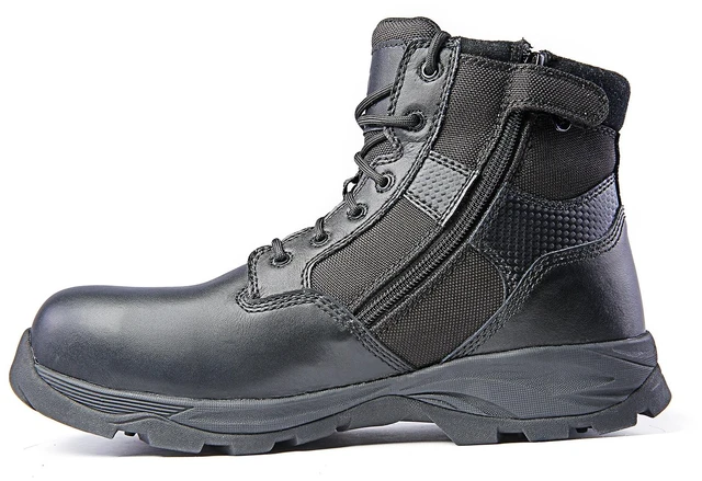 Alt view image 3 of 7 - Ridge Footwear Men's 6" Waterproof Leather Tactical Military Work Boot Black New