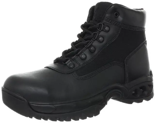 Main image of Ridge Men Steel Toe Leather Non-Slip Tactical Military Work Black Shoe Boot - Size 8W