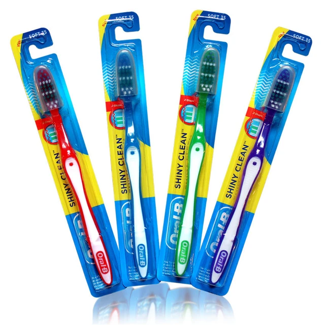 Alt view image 2 of 3 - 12 Pack Oral-B Shiny Clean Soft 35 Ergonomic Z Shaped Bristles Manual Toothbrush