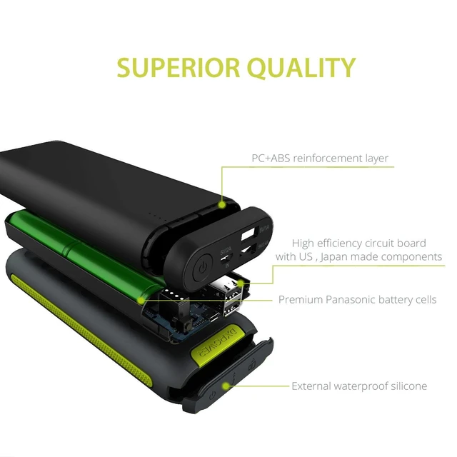 Alt view image 3 of 6 - DXPOWER Everest 18,000mAh Outdoor Emergency Portable Power Bank External Charger