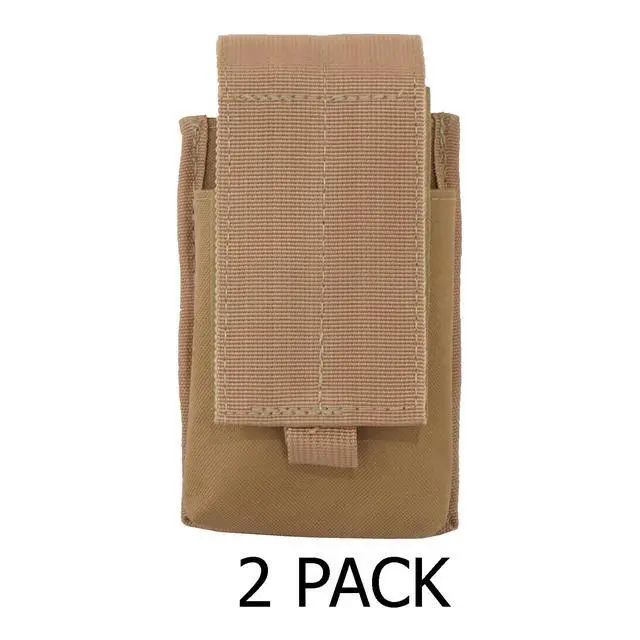 Alt view image 2 of 7 - 2 Pack Every Day Carry Tactical MOLLE Double Rifle Magazine Pouch - Tan