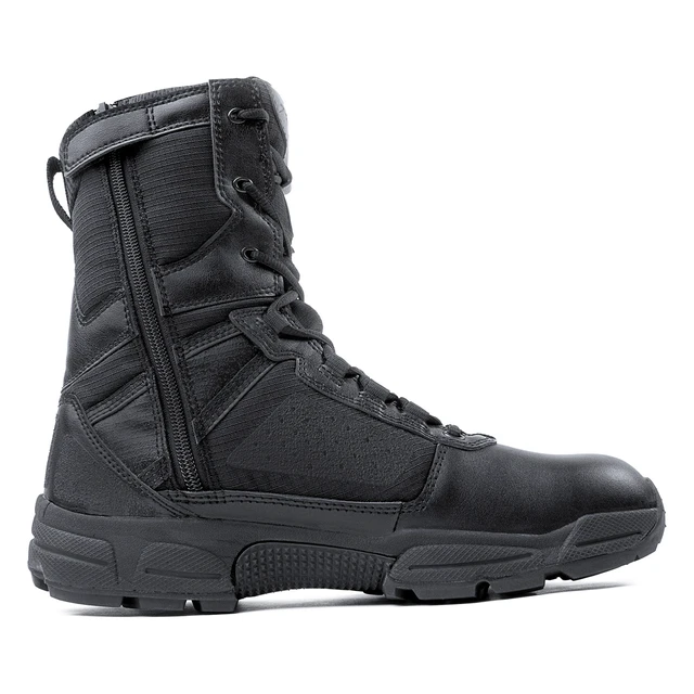 Alt view image 4 of 7 - Ridge Men's 8" Waterproof Leather Tactical Military Work Boots Black Non-Slip