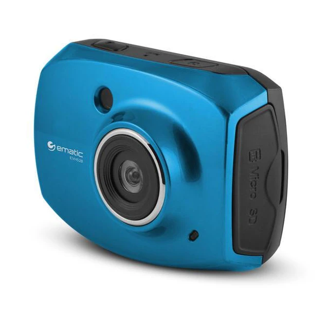 Alt view image 3 of 3 - Ematic SportsCam 1080p Full HD Waterproof Touchscreen Action 5MP Camera - Blue