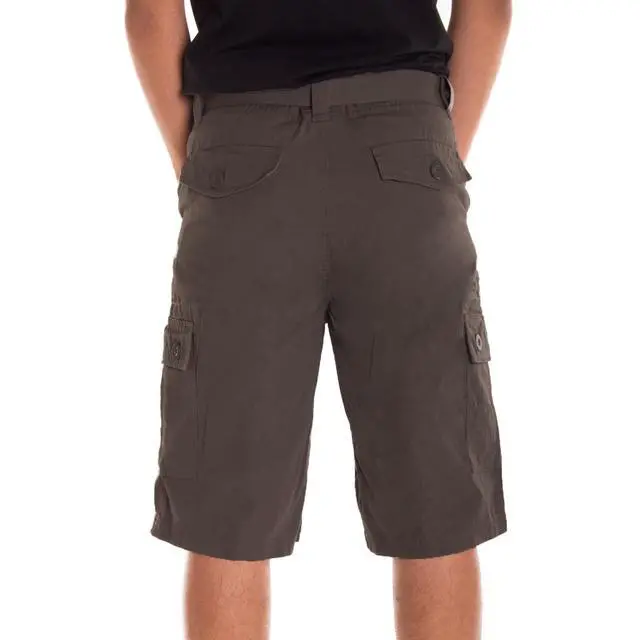 Alt view image 2 of 7 - Alta Designer Fashion Men's Cargo Shorts, Twill Belt Included - Coffee Size 34