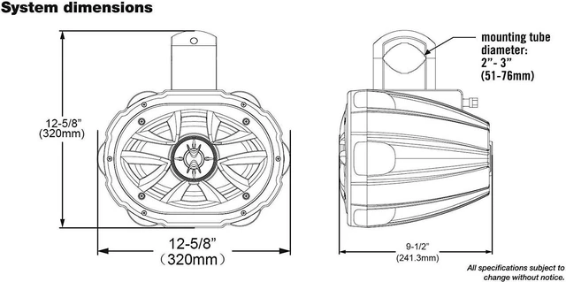 Alt view image 15 of 20 - Boss Audio MRWT69RGB 6 X 9 600-Watt 4-Way Marine Wake Tower Speaker With Rgb Led Lights