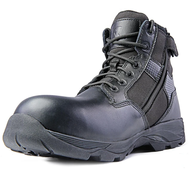 Alt view image 2 of 7 - Ridge Footwear Men's 6" Waterproof Leather Tactical Military Work Boot Black New
