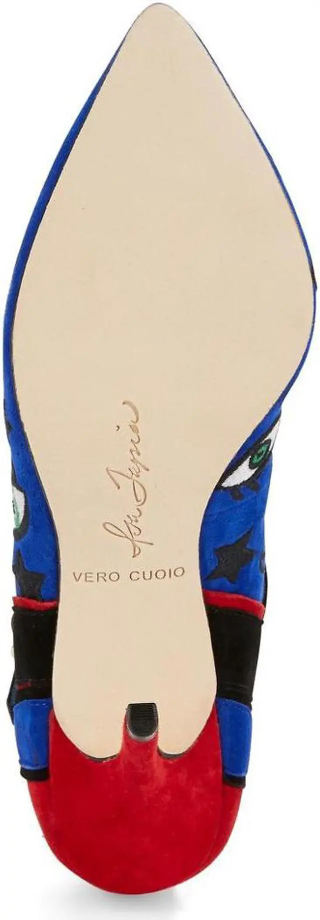 Alt view image 8 of 12 - Isa Tapia Barcelona Embroidered Suede Mary Jane Closed Pointed-Toe Heels Pump - Size 37.5