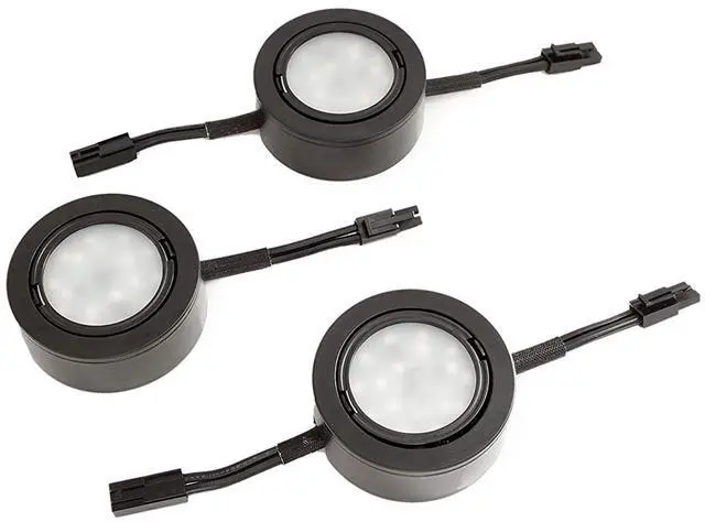 Main image of Utilitech LED 2.66-in, 3 LED Plug in Puck Lights, 3000K, 42.8 Lumen Per Watt