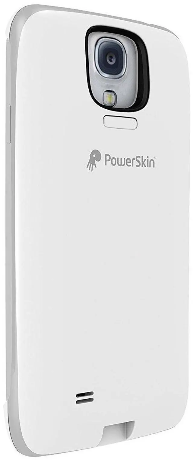 Alt view image 3 of 5 - PowerSkin Spare 1600mAh Rechargeable Extended Battery Case for Samsung Galaxy S4 - White
