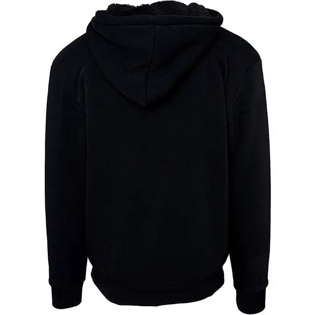 Alt view image 3 of 6 - Fresh Groove Men's Soft Sherpa-Lined Fleece Hoodie Sweatshirt, Black, L