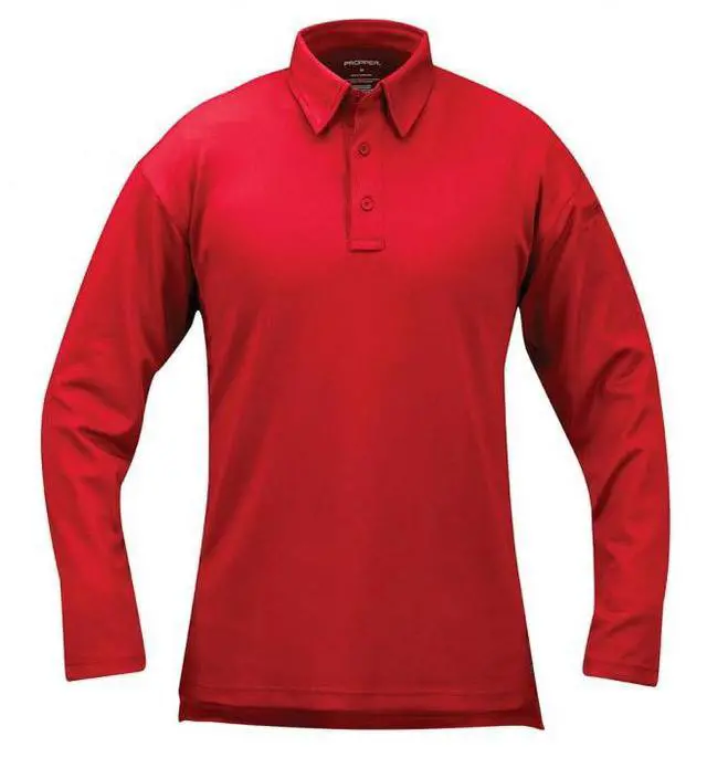 Main image of Propper I.C.E Mens Wrinkle Resistant Performance PoloLong Sleeve-Red-XXL