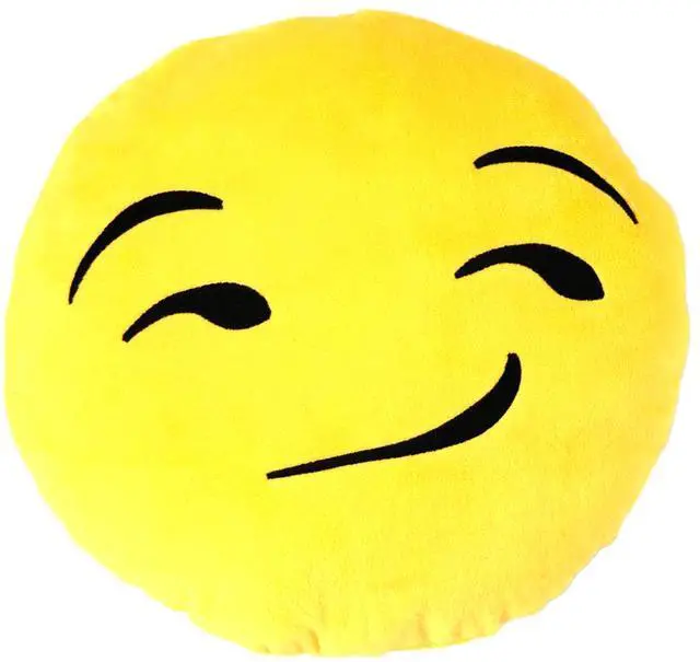 Main image of Altatac Home Decor Throw and Travel Pillow, Smirking Face Emoji