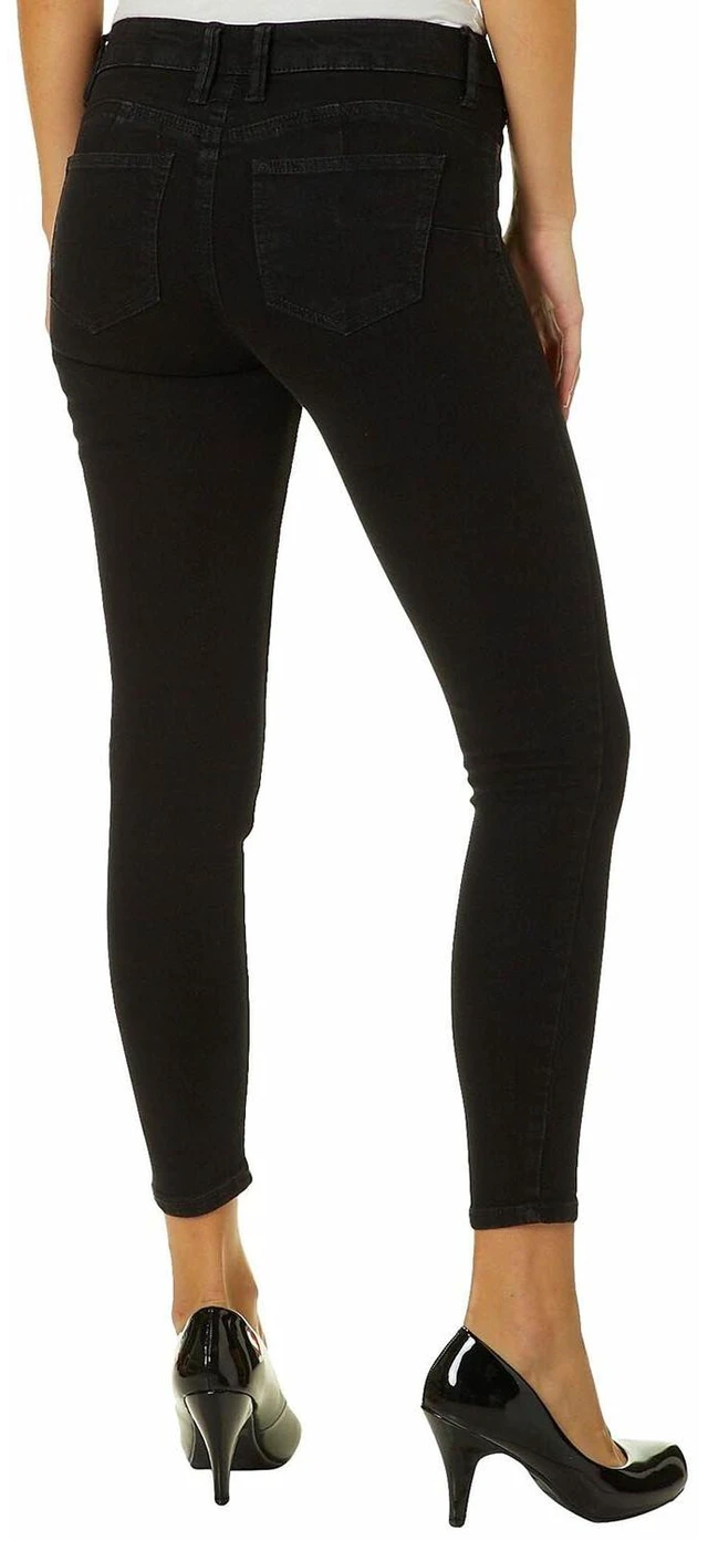 Alt view image 2 of 3 - Celebrity Pink Womens Black Skinny Mid-Rise Stretch Denim Jeans Jeggings NWT