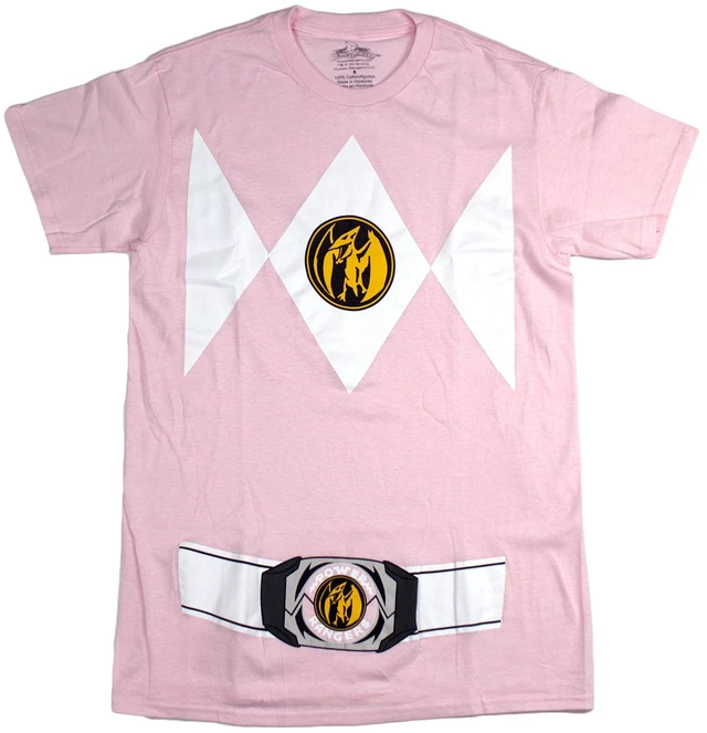 Main image of Power Rangers Men's Costume Style, Crew Neck, Short Sleeve T-Shirt, Pink, 2XL
