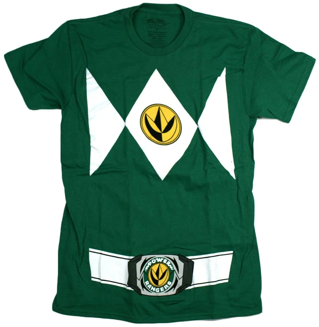 Main image of Power Rangers Men's Costume Style, Crew Neck, Short Sleeve T-Shirt, Green, XL