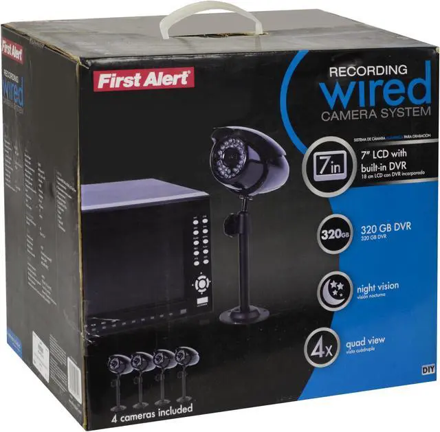 Alt view image 15 of 16 - First Alert Hs-4700-s 4 Wired Security Camera Recording System With 7 in. Lcd Display & Built-in Dvr