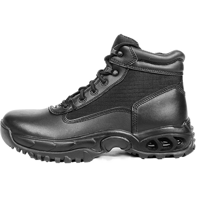Alt view image 2 of 6 - Ridge Men Waterproof Leather Non-Slip Tactical Military Work Black Shoe Boot - (M)4.5 (W)6.0