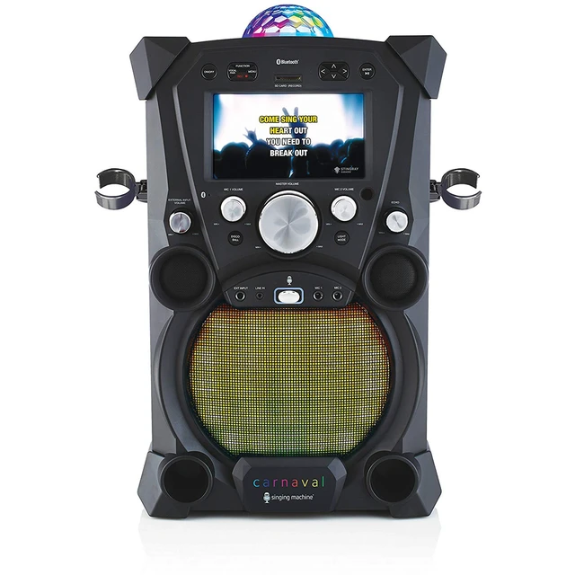 Alt view image 3 of 7 - Singing Machine Carnival 8 GB Bluetooth MP3 Karaoke System - Black