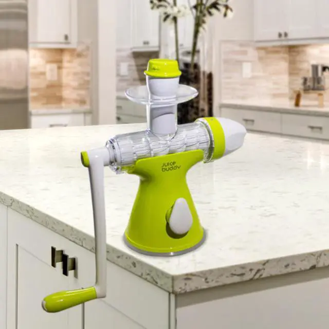 Alt view image 2 of 2 - Juice Buddy 2 in 1 Hand Crank, Ice Cream Maker & Juicer, With Suction Mount